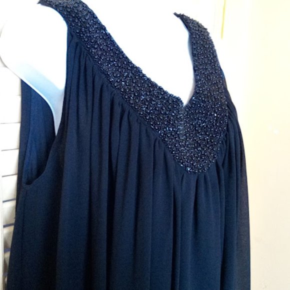 Black Sleeveless Dress or Tunic Top  Size Large NEW NWT - Picture 3 of 6